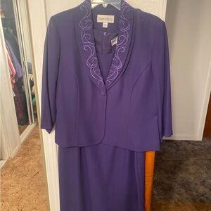 Danny & Nicole Purple Embroidered Skirt Set